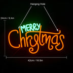 Merry Christmas – Skrivstil – LED-neonskylt (5 V USB)