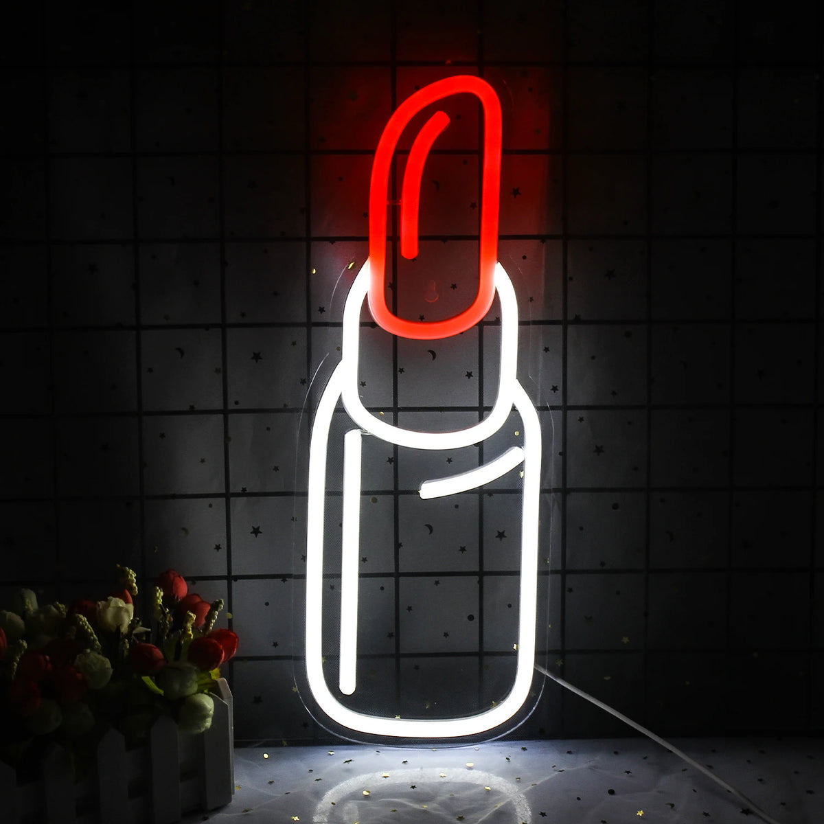Läppstift – LED-neonskylt (5 V USB)