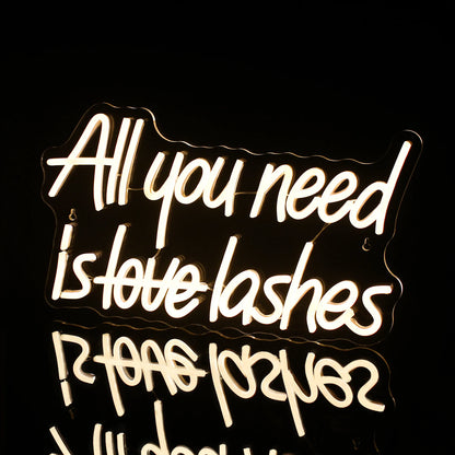 All You Need is Lashes 5V USB LED Ljusskylt - Prisvärd