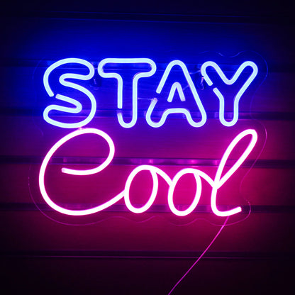Stay Cool 5V USB LED Ljusskylt - Prisvänlig