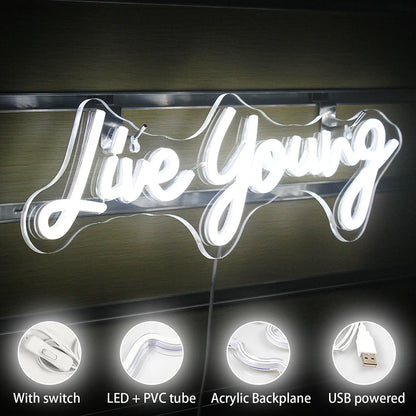 Live Young 5V USB LED Ljusskylt - Budgetvänlig