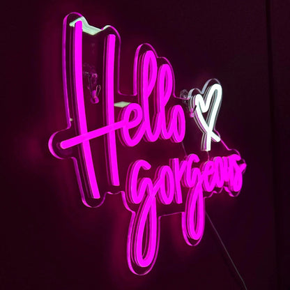 Hello Gorgeous 5V USB LED Ljusskylt - Prisvänlig