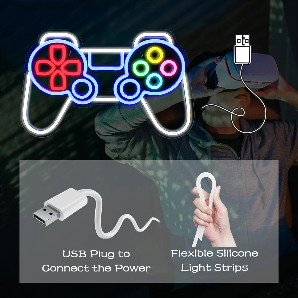 Gamermotiv – LED-neonskylt (5 V USB)