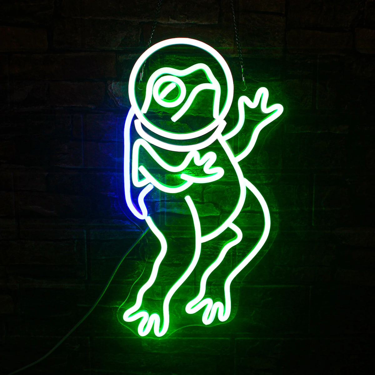 Grön groda – LED-neonskylt (5 V USB)