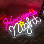 Heavens Night – Hjärta och stjärna – LED-neonskylt (5 V USB)