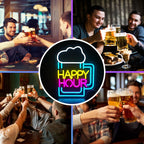 HAPPY HOUR – Ölsejdel – LED-ljusskylt (5 V USB)