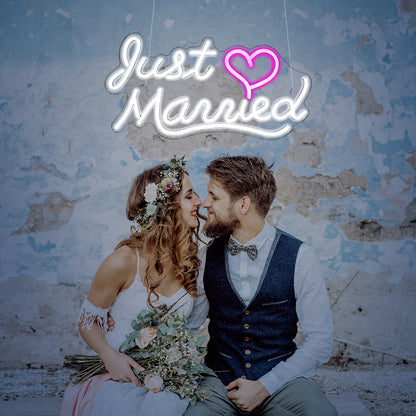 Just Married 5V USB LED Ljusskylt - Budgetvänlig