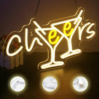 Cheers – Skålande cocktailglas – LED-neonskylt (5 V USB)