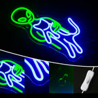 Grön utomjording – LED-neonskylt (5 V USB)