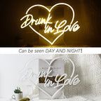 Drunk in Love – Hjärtkontur – LED-neonskylt (5 V USB)