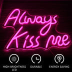 Alltid Kyss Mig Rosa 5V USB LED Ljusskylt - Prisvänlig