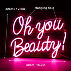 Oh You Beauty – LED-ljusskylt (5 V USB)