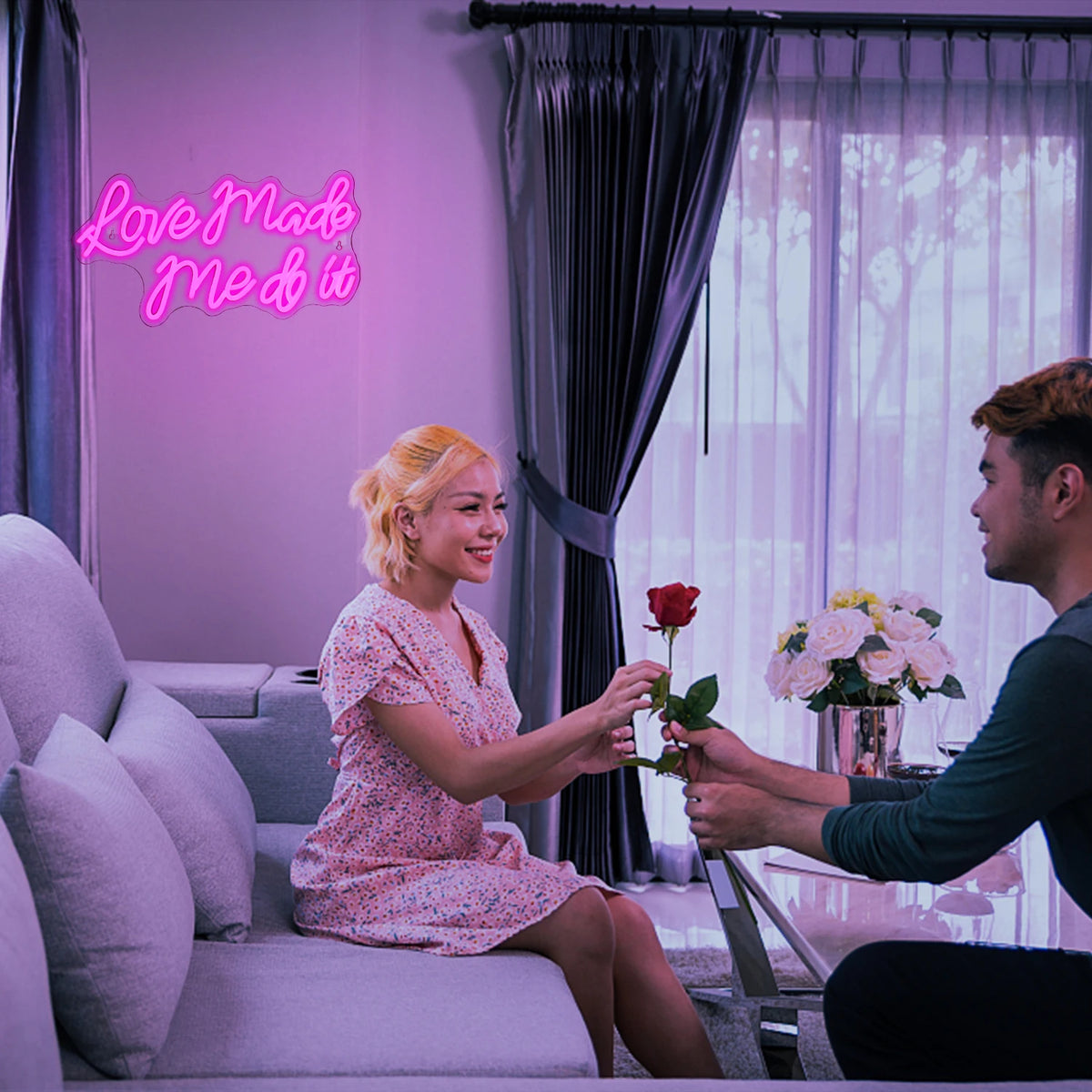 Love Made Me Do It – LED-neonskylt (5 V USB)