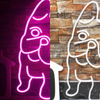 Rosa hund – LED-neonskylt (5 V USB)