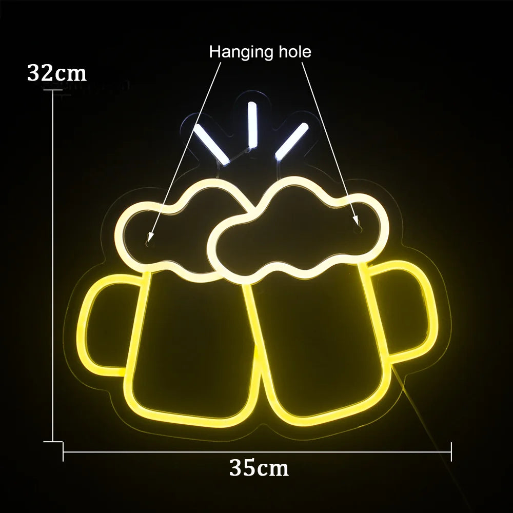 Ölmotiv – LED-ljusskylt (5 V USB)