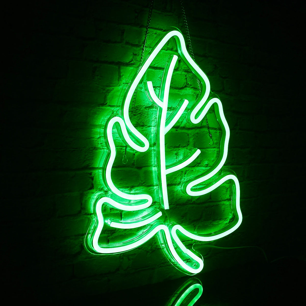 Grönt blad – LED-neonskylt (5 V USB)