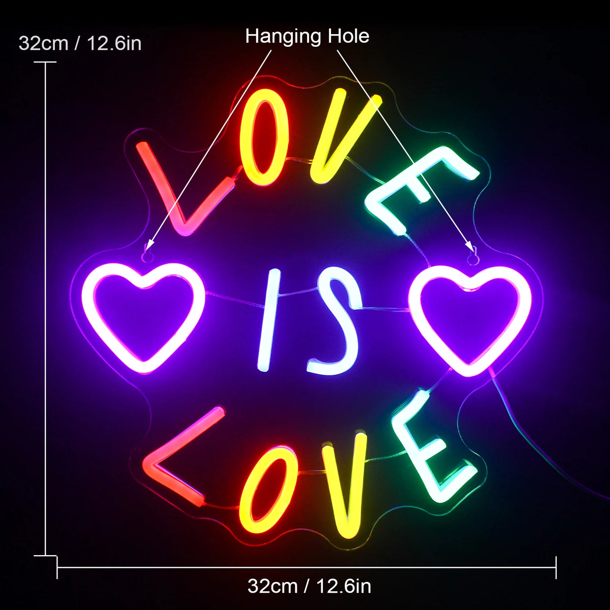 Love Is Love 5V USB LED Neon Sign - Budget Friendly