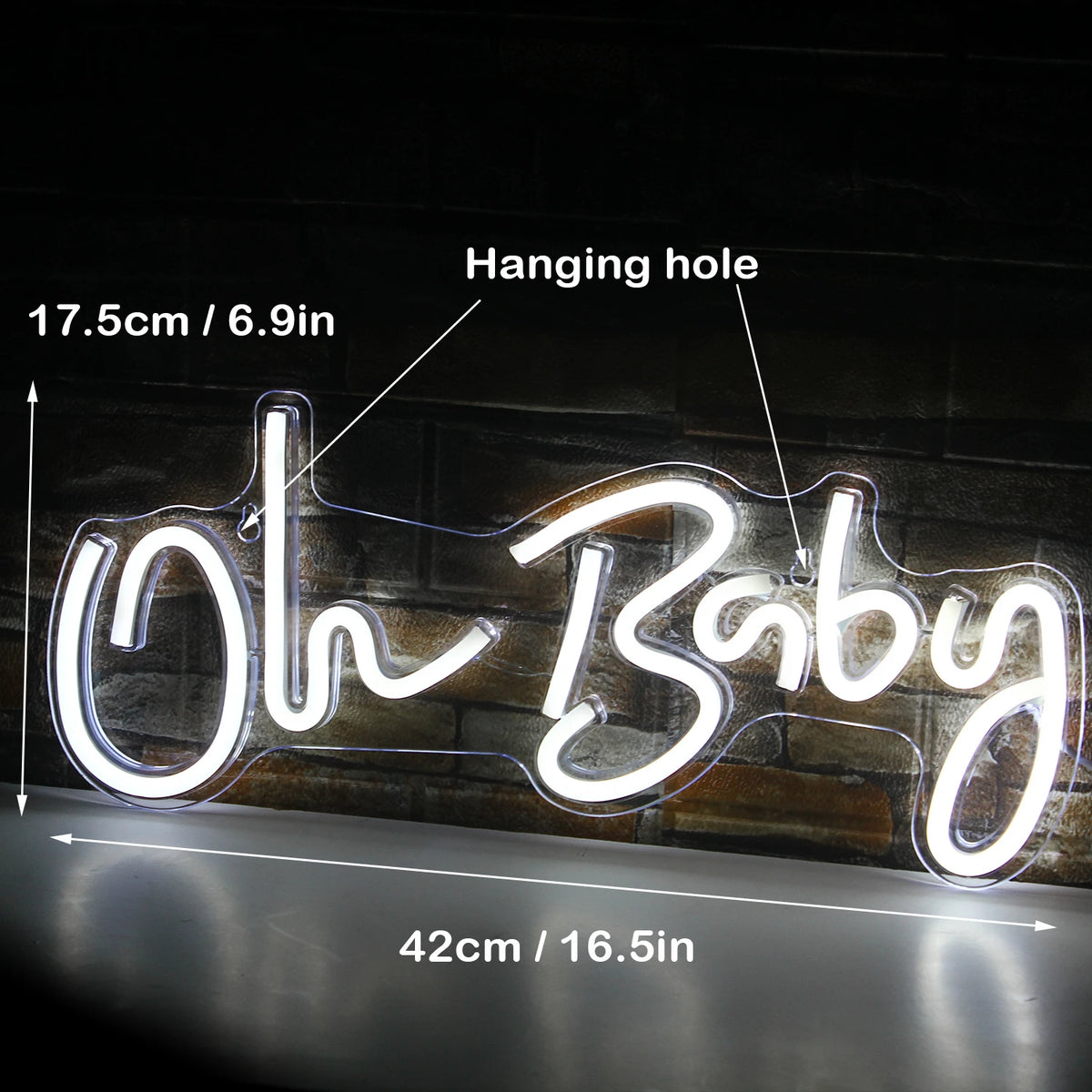 Oh Baby – LED-neonskylt (5 V USB)