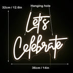 Let's Celebrate – LED-neonskylt (5 V USB)