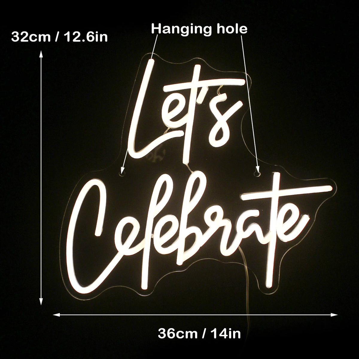 Let's Celebrate – LED-neonskylt (5 V USB)