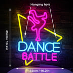 DANCE BATTLE – Dansare och triangelkontur – LED-neonskylt (5 V USB)