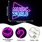 MUSIC WORLD – Triangel – LED-neonskylt (5 V USB)