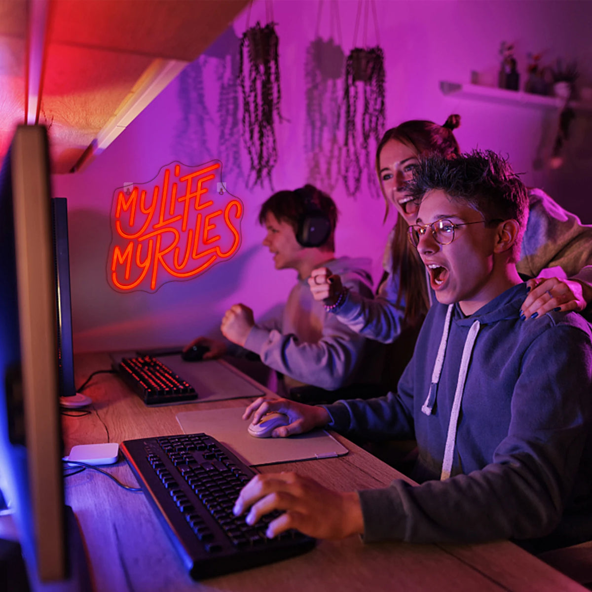 My Life My Rules – LED-neonskylt (5 V USB)