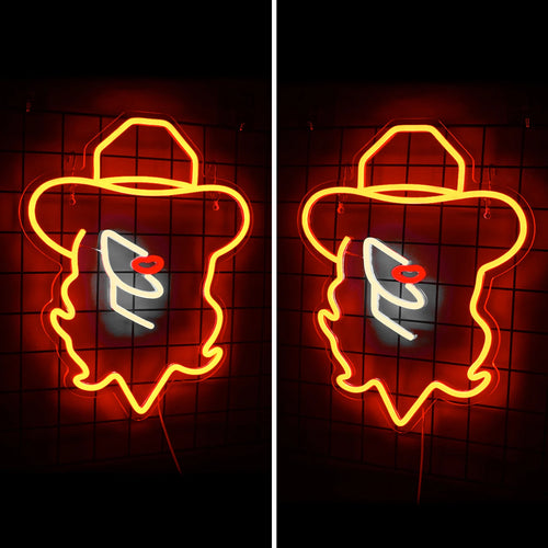 Cowgirlhattar – LED-neonskylt (5 V USB)