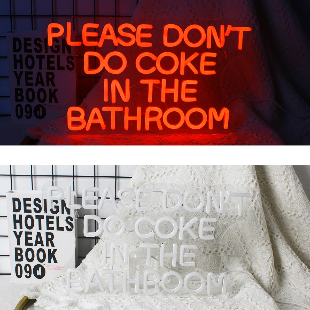Please Don't Do Coke in the Bathroom – LED-neonskylt (5 V USB)