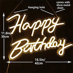 Happy Birthday – LED-neonskylt (5 V USB)