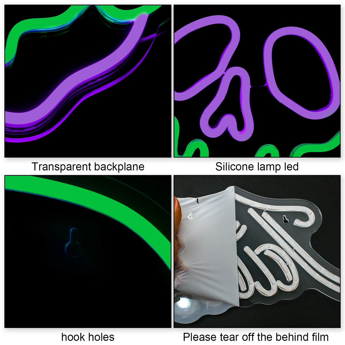 Äpple med dödskalle – LED-neonskylt (5 V USB)