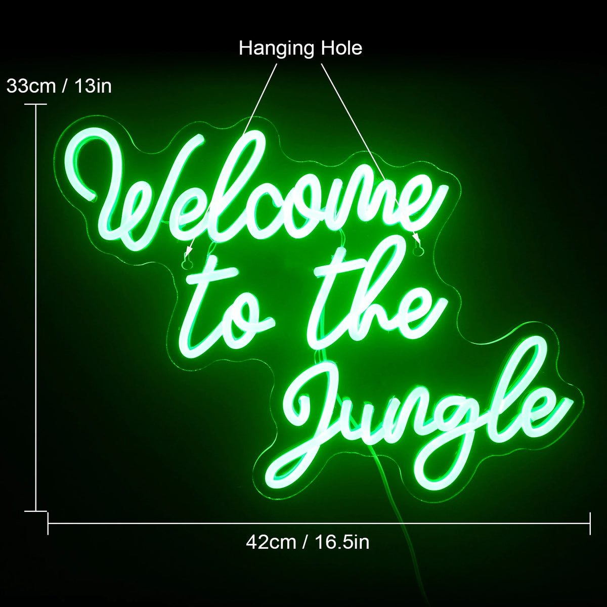 Welcome To The Jungle – LED-neonskylt (5 V USB)