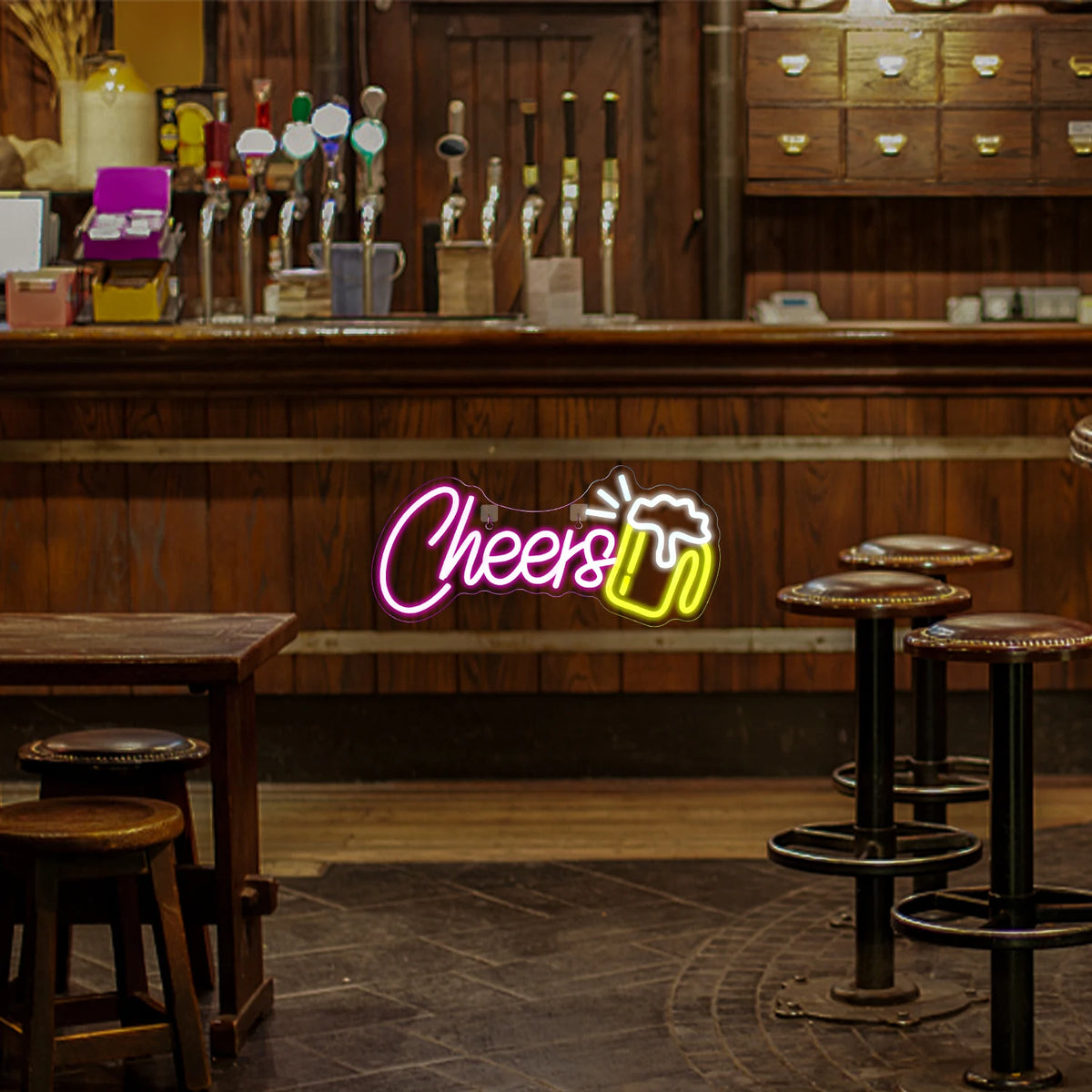 Cheers – Ölsejdel – LED-neonskylt (5 V USB)