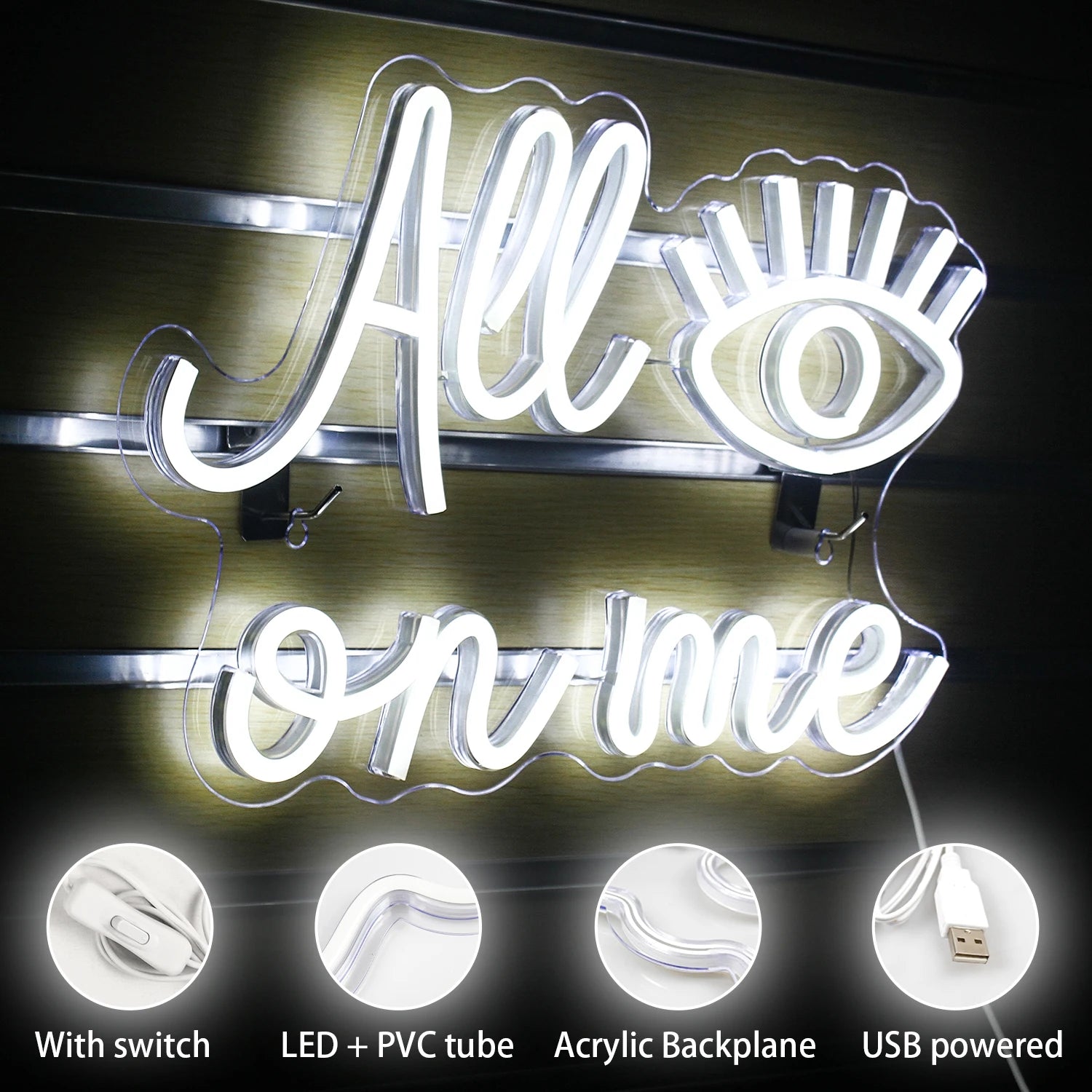 All Eyes on Me 5V USB LED Neonskylt - Prisvänlig