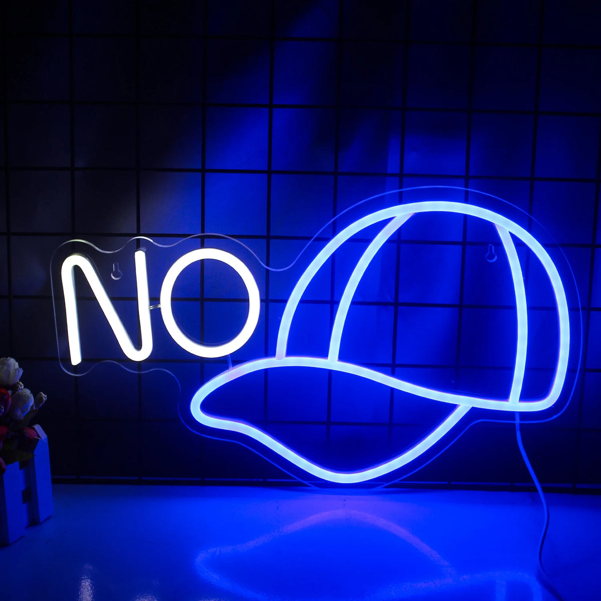 NO – Basebollkeps – LED-neonskylt (5 V USB)