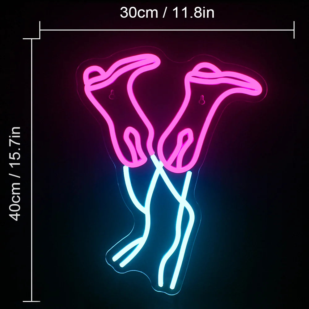 Rosa cowboystövel – LED-neonskylt (5 V USB)