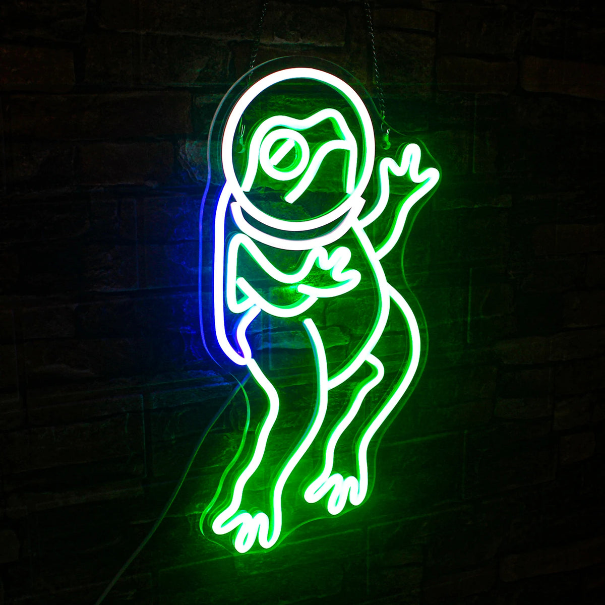 Grön groda – LED-neonskylt (5 V USB)