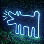 Kontur av skällande hund – LED-neonskylt (5 V USB)