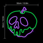 Äpple med dödskalle – LED-neonskylt (5 V USB)
