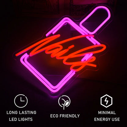 Nails 5V USB LED Ljusskylt - Prisvärd