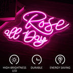Rose all Day – LED-ljusskylt (5 V USB)