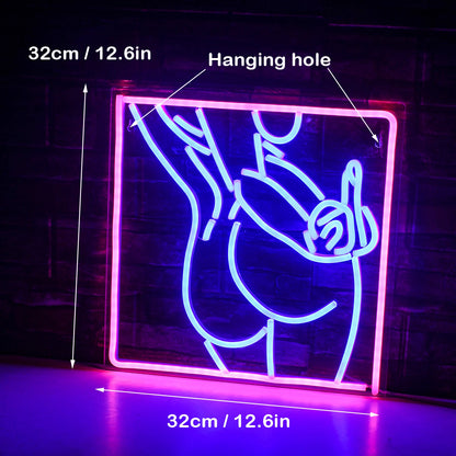 Personlighet Sexig Kvinnokropp 5V USB LED Ljusskylt - Budgetvänlig