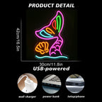 Sjöjungfrustjärt – LED-neonskylt (5 V USB)