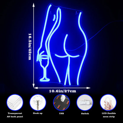 Sexy Lady 5V USB LED Neonskylt - Prisvärd