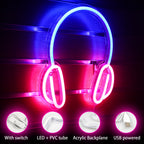 Hörlurar – LED-neonskylt (5 V USB)