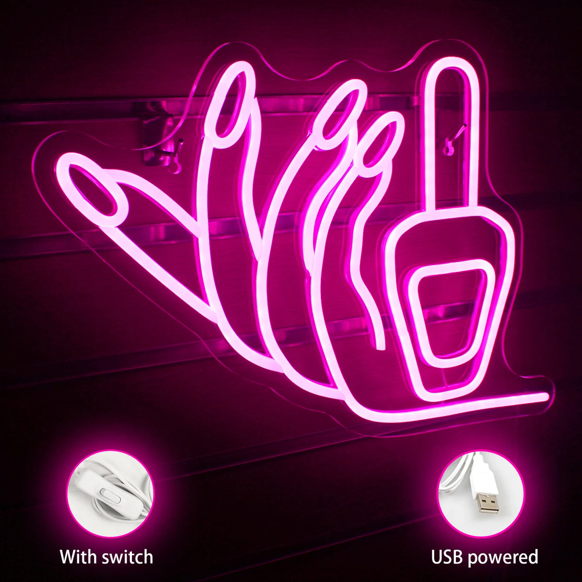 Nagelmotiv – LED-neonskylt (5 V USB)