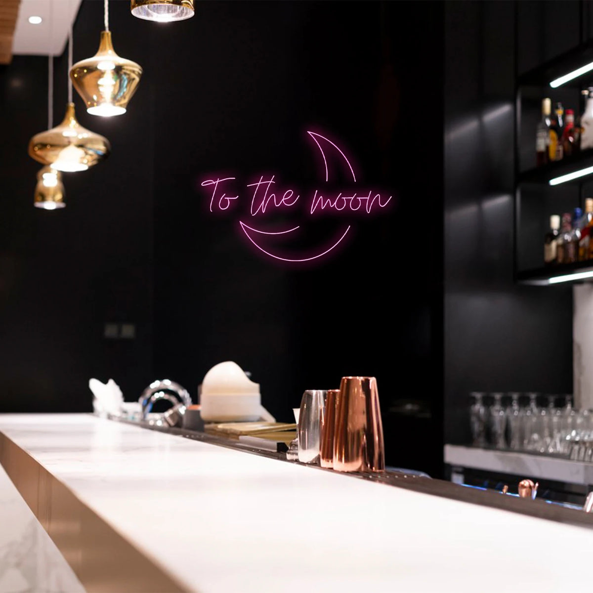 To The Moon 5V USB LED Neon Sign - Budget Friendly