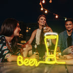 Beer – Högt ölglas – LED-ljusskylt (5 V USB)