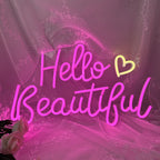 Hello Beautiful – LED-neonskylt (5 V USB)