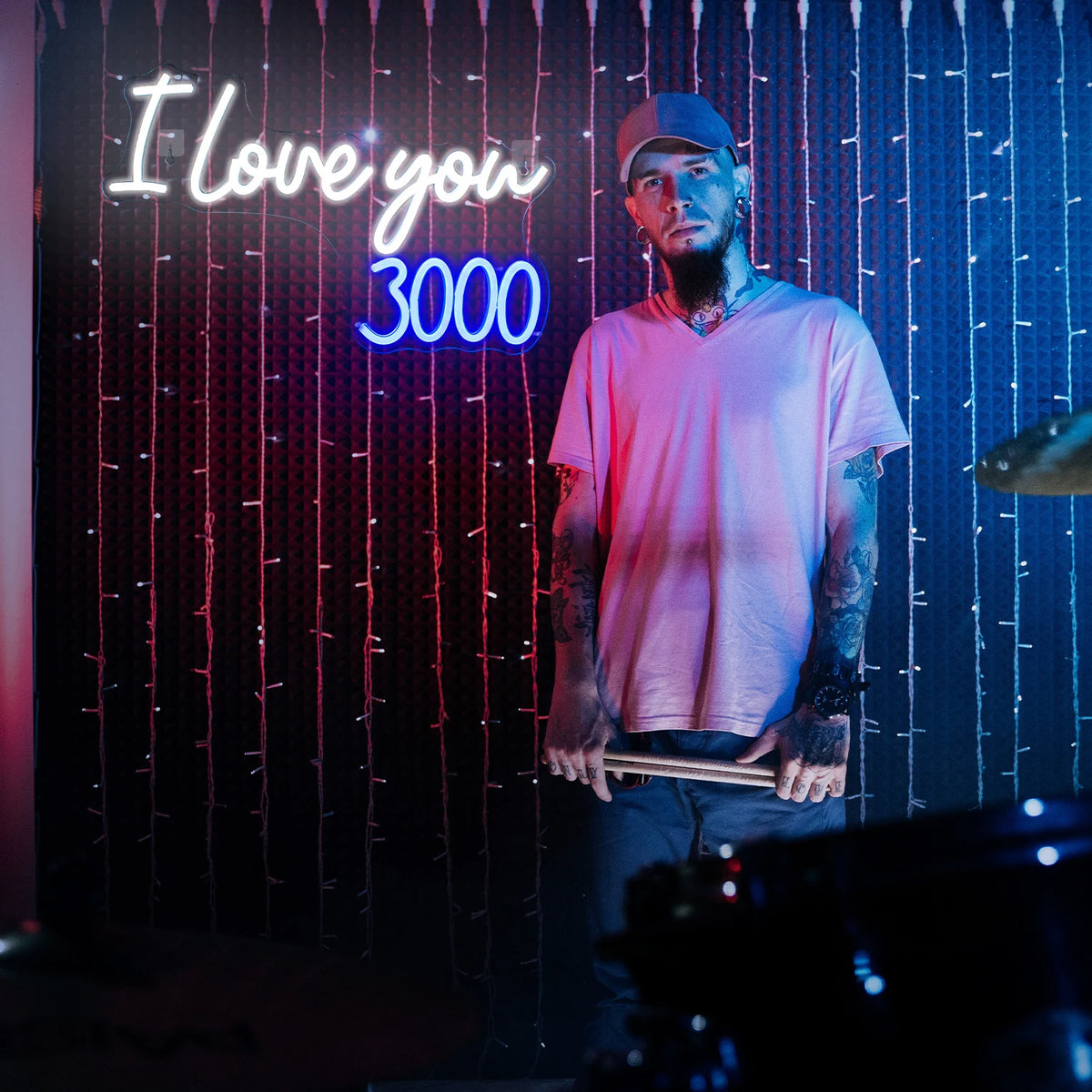 I Love You 3000 – LED-neonskylt (5 V USB)